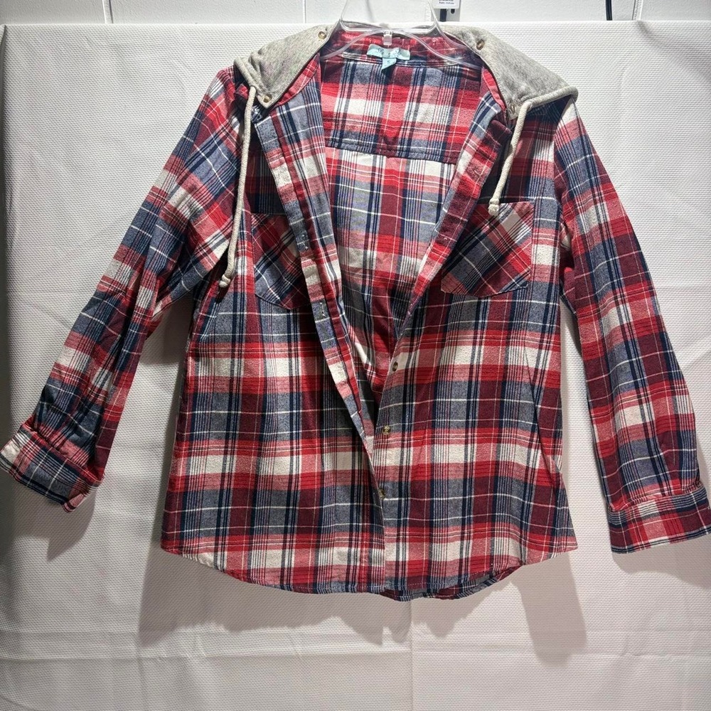 She + Sky plaid oversized layering jacket